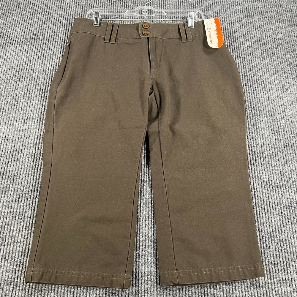 Merrell Bermuda Shorts Womens Size 8 Brown Chino Outdoor Camping Hiking New